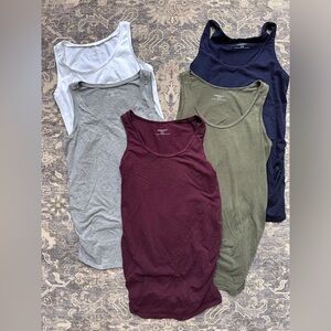 5 Motherhood Maternity Tank Top Bundle - Size Small